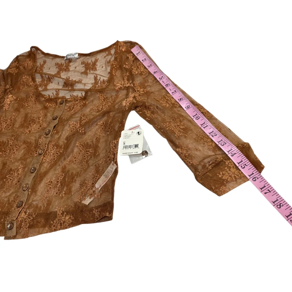 FREE PEOPLE Lost in Lace Cardigan - Bright Cider Size S
